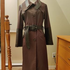 Rudsak trenchcoat w leather accents